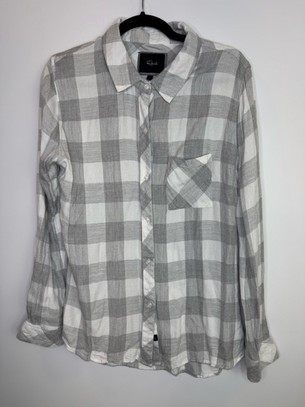 Rails Hunter Shirt Dove in gray flannel plaid